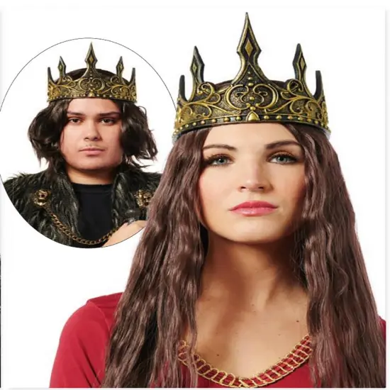 Ancient Pewter Crown Unisex Costume Accessory {1}