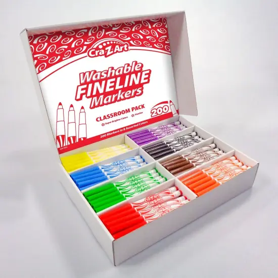Washable Markers Classroom Pack, Fine Point, 8 Color, Pack of 200 {2}