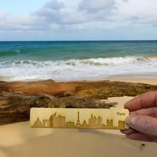 Bookmark - Paris Skyline - Birch wood {6}