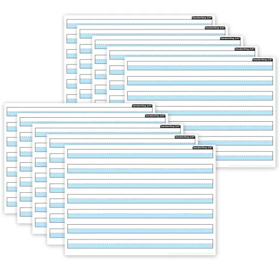 Smart Poly&reg; PosterMat Pals&trade; Space Savers, 13" x 9-1/2", 3/4" Handwriting Highlighted Blue, Pack of 10 {1}