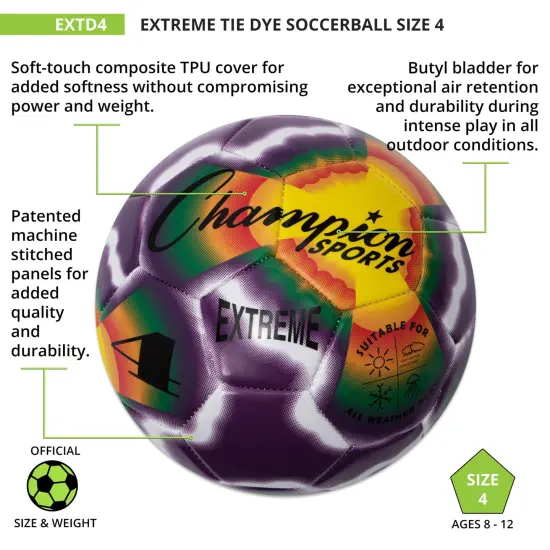 Extreme Tiedye Soccerball, Size 4 {3}