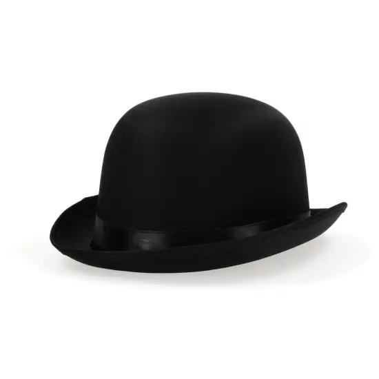 Black Satin Derby Adult Costume Hat {1}