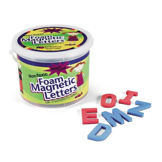 Magnetic Foam Letters, Uppercase, Red Vowels & Blue Consonants, 2", 108 Letters {2}