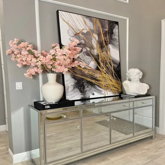 Silk Cherry Blossom Flower Branches, 40", Set of 3 Blush Pink {3}