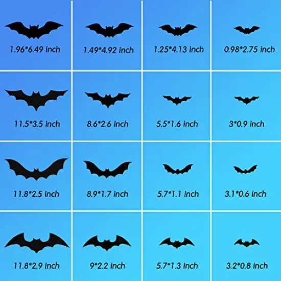 68 Pieces Bat Wall Decor, Halloween Bats Decorations 3D Bats Wall Decor Realistic PVC Bats Stickers for Outdoor DIY Home Decor Party Supplies {6}