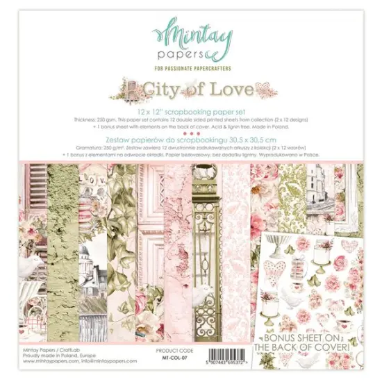 Mintay City of Love 12 x 12 Paper Set {1}