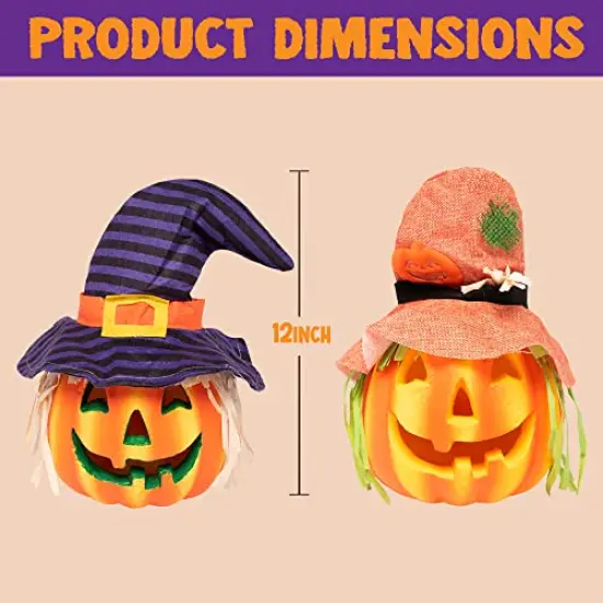 JOYIN 6 Pack Light up Halloween Jack-o'-Lantern Decorative Pumpkin Foam Halloween Decorations Props {6}
