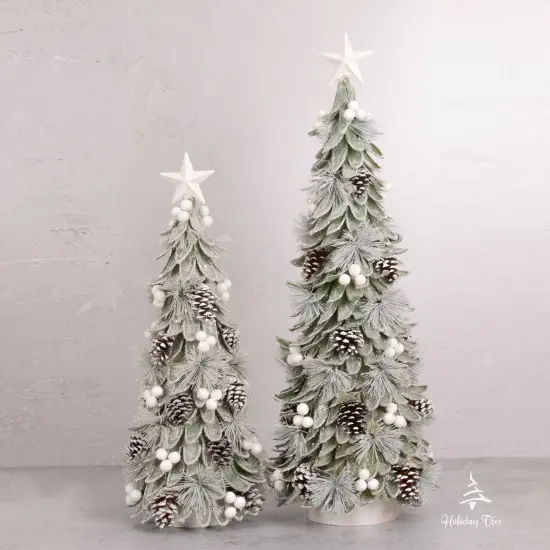 Tabletop Tree Christmas - Wood curl Petal Cone tree - Holiday Tree {2}