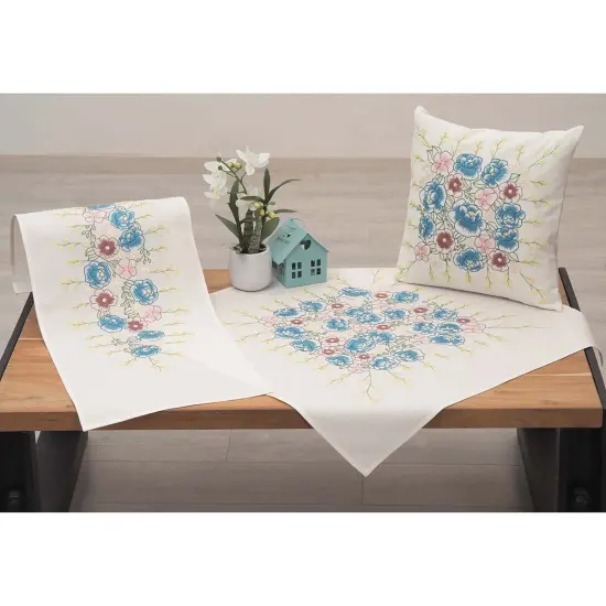 Nob HillCalming Floral Set Stamped Embroidery Multi {1}