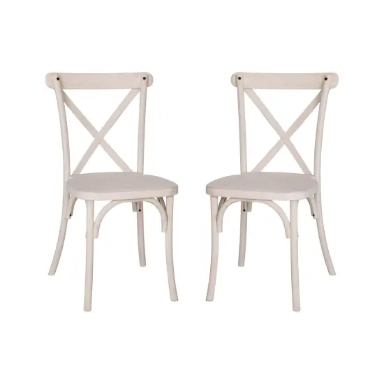 Emma and Oliver 2-pack Resin X-Back Chair Black {3}