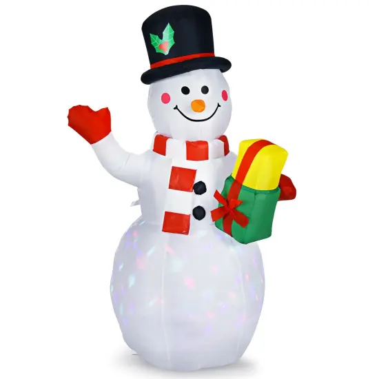 5 Feet Tall Snowman Inflatable Blow up Inflatable with Built-in Colorful LED Lights {1}