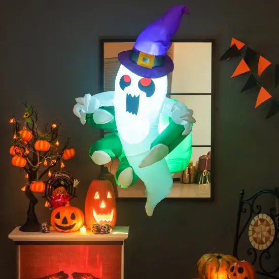 3.6 FT Halloween Inflatable Ghost Broke Out from Window {3}