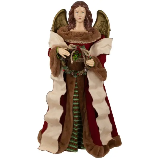 Northlight Angel with Wings Commercial Size Christmas Tree Topper - 3' - Brown and Red - Unlit {1}