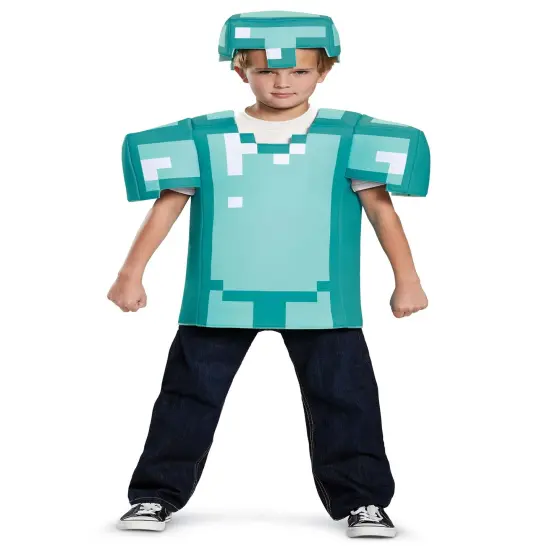 Classic Minecraft Child Armor Costume Medium 7-8 {1}