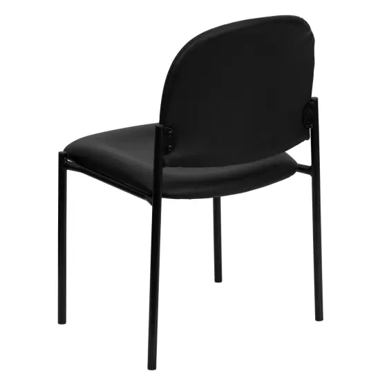 Emma and Oliver Comfort Stackable Steel Side Reception Chair Black Vinyl {4}