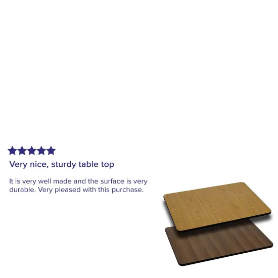 Emma and Oliver 24"x42" Rectangular Table Top with Reversible Laminate Top Black/Mahogany {6}