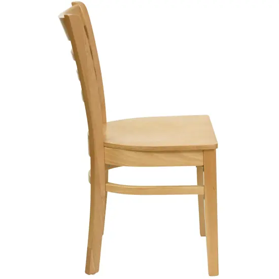 Emma and Oliver Ladder Back Wooden Restaurant Dining Chair NaturalSeat/Natural {5}