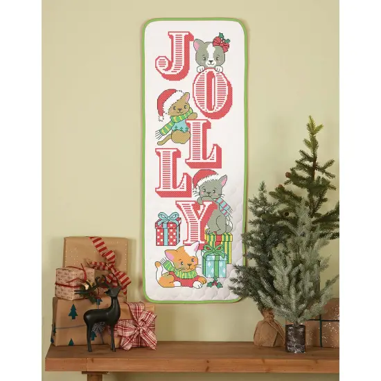 HerrschnersJolly Kitten Banner Stamped Cross-Stitch Kit Multi {1}