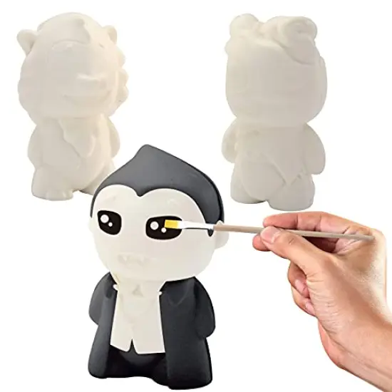 JOYIN Halloween Squishy Coloring Craft Kit with 6 Different Characters, 3 Paints and Paint Tubs, Art & Craft Kit DIY Toy Set Make Your Own Halloween Squishy Friends {6}