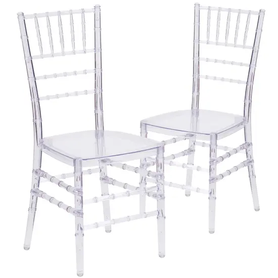 Emma and Oliver 2 Pack Stacking Ghost Chair Crystal Ice {1}