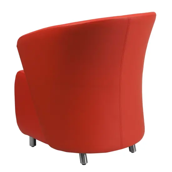 Emma and Oliver Home Office Curved Barrel Back Lounge Chair Red {3}