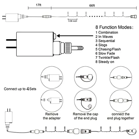 HOME LIGHTING 66ft Halloween Decorative Mini Lights, 200 LED Green Wire Fairy Starry String Lights Plug in, 8 Lighting Modes, for Indoor Outdoor Xmas Tree Wedding Party Decoration (Purple) {5}