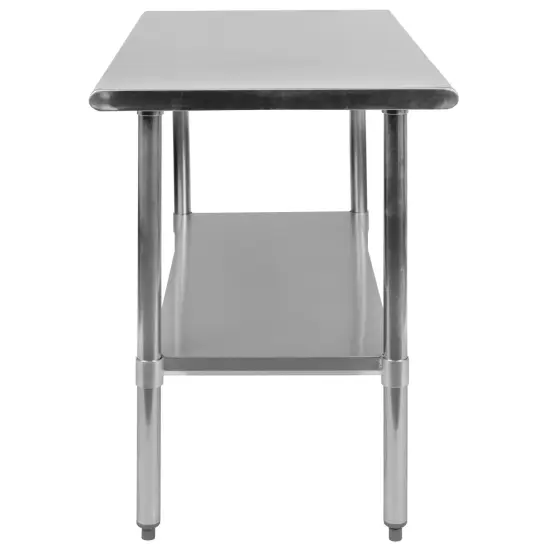 Emma and Oliver Stainless Steel 18 Gauge Prep and Work Table with Undershelf {4}