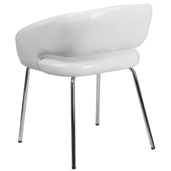 Emma and Oliver Contemporary LeatherSoft Side Reception Chair White {4}