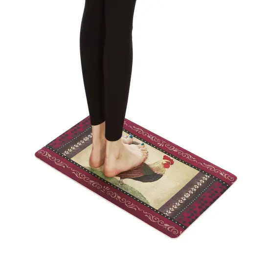 2-Pack Premium Comfort Kitchen Mats (Vintage Rooster) {4}