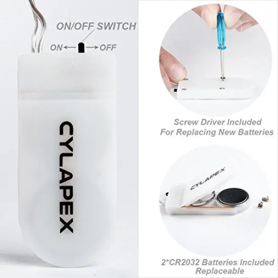 12 PCS Fairy Lights Cool White 3.3FT Silvery Copper Wire 20 LED String Lights Battery Powered, Starry String Lights Battery Operated Firefly Lights for Costume DIY Wedding Home Party Christmas {3}