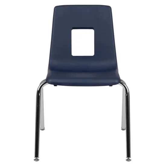 Emma and Oliver Student Stack School Chair - 18-inch Navy {5}