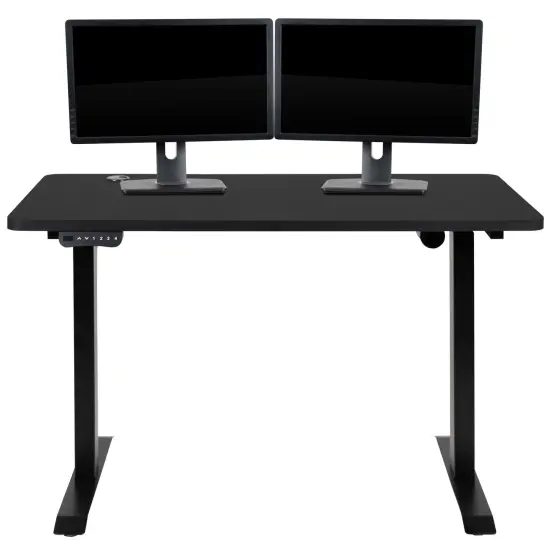 Emma and Oliver Electric Height Adjustable Standing Desk - 48" Wide x 24" Deep Black {1}