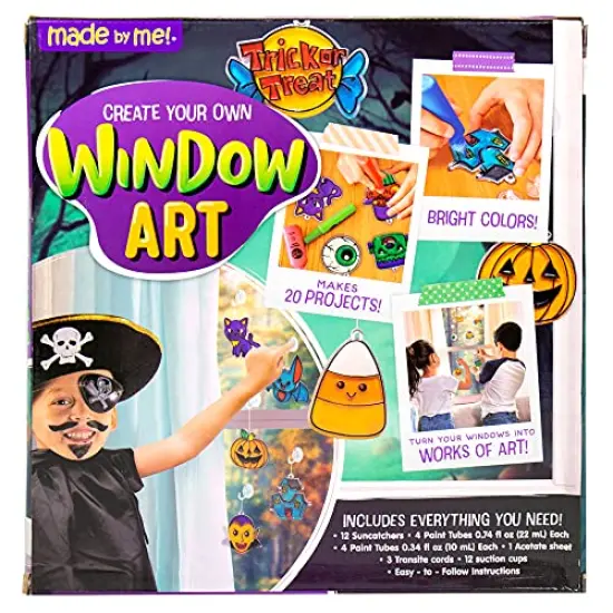 Made By Me Create Your Own Halloween Window Art, DIY Suncatcher Kit and Clings, Great Staycation or Sleepover Activity, Fun Group Activity, Arts and Crafts Set for Kids Ages 6, 7, 8, 9 {2}