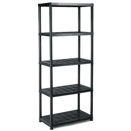 5-Tier Storage Shelving Freestanding Heavy Duty Rack in Small Space or Room Corner {1}