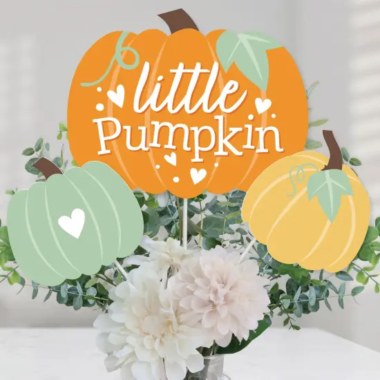 Big Dot of Happiness Little Pumpkin - Fall Birthday Party or Baby Shower Centerpiece Sticks - Table Toppers - Set of 15 {1}