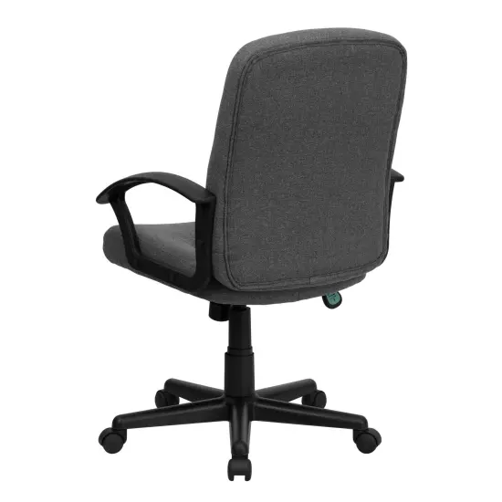 Emma and Oliver Mid-Back Fabric Executive Swivel Office Chair with Nylon Arms Burgundy {9}