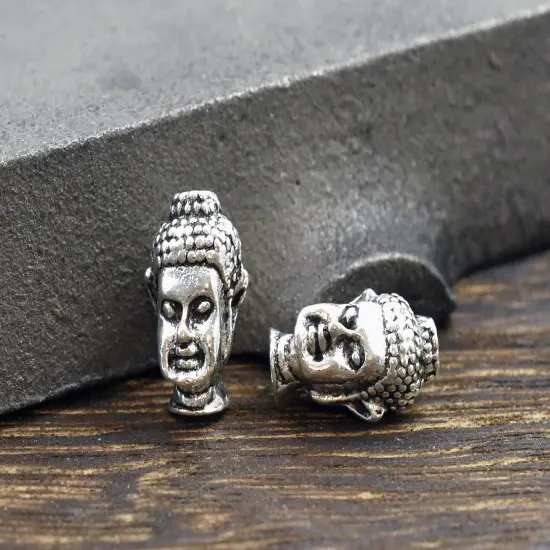 13x8mm Buddha Head Beads Antique Gold (2267) {4}