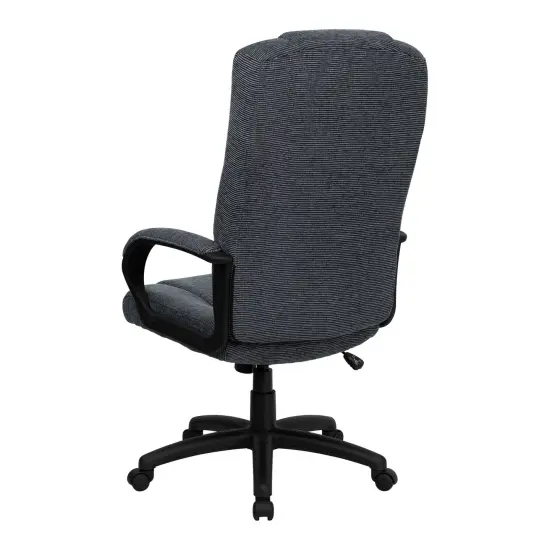 Emma and Oliver High Back Fabric Executive Swivel Office Chair with Arms Gray {4}