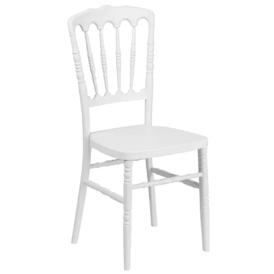 Emma and Oliver Wedding & Event Resin Stacking Napoleon Dining Chair White {1}