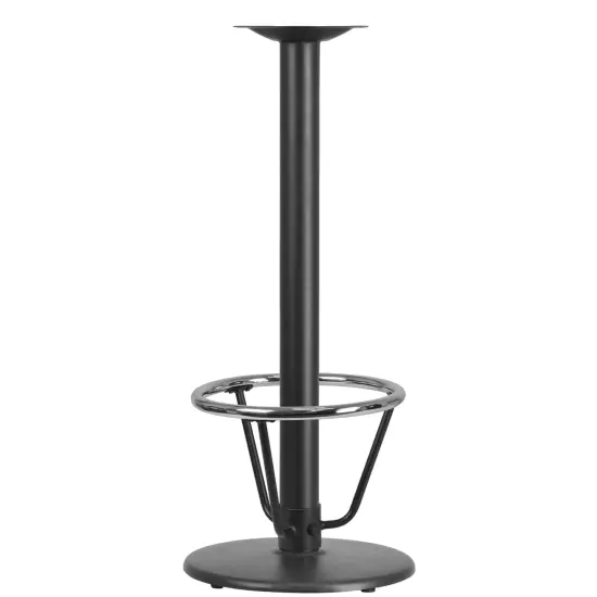 Emma and Oliver 18'' Round Restaurant Table Base with 3'' Dia. Bar Height Column and Foot Ring Black {1}