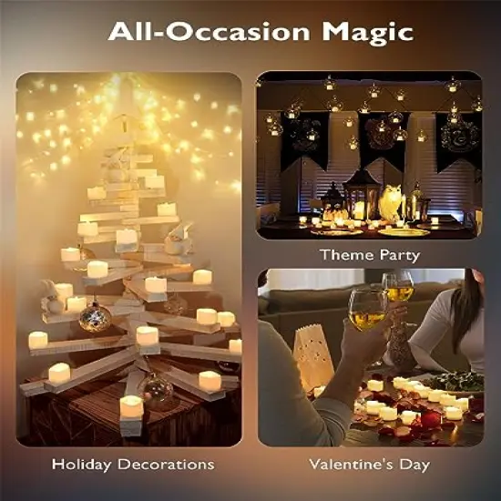 12Pcs Flickering Flameless Candle Battery Operated, 200+Hours Fake Electric LED Candles Tea Lights for Votive, Centerpiece Table Decorations {1}