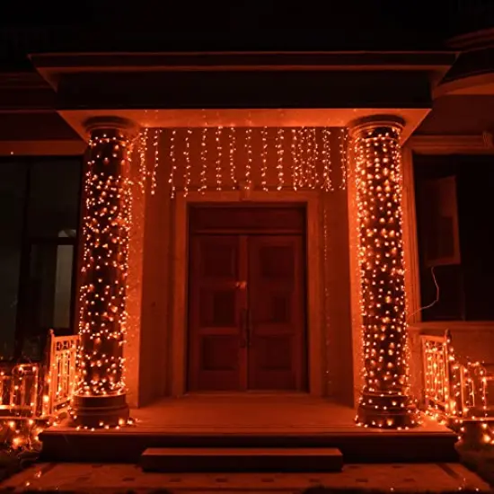 TW SHINE Orange Halloween Lights, 20FT 100 Count Incandescent Halloween Mini String Lights, Waterproof Halloween Decorations for Outdoor Indoor Patio Home Party Garden Yard Decor {2}