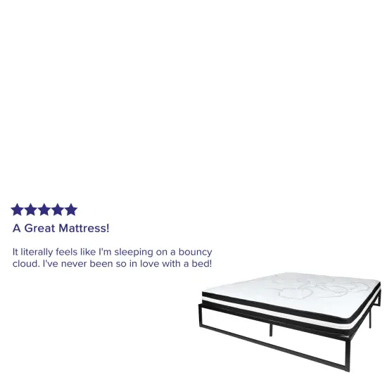 Emma and Oliver 14" Platform Bed Frame & 10" Mattress in a Box - No Box Spring Required {5}