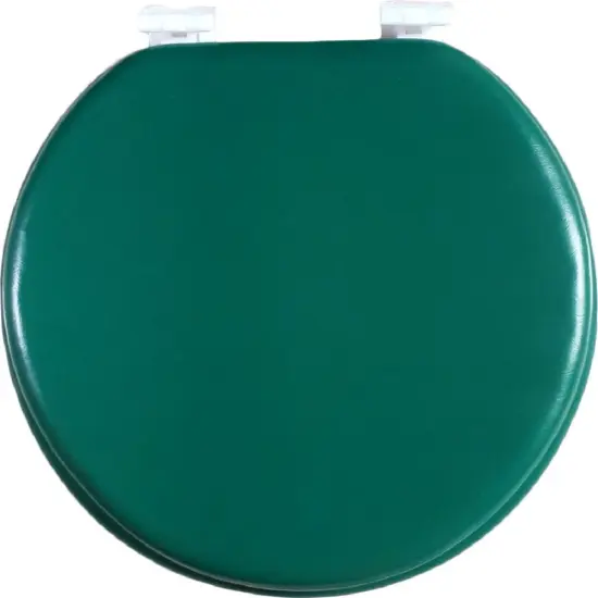 J&V Textiles Soft Round Toilet Seat With Easy Clean & Change Hinge, Padded Black {2}