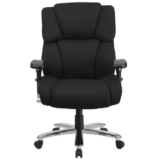 Emma and Oliver 24/7 400 lb. Big & Tall High Back Tufted Lumbar Knob Ergonomic Office Chair Black Fabric {3}