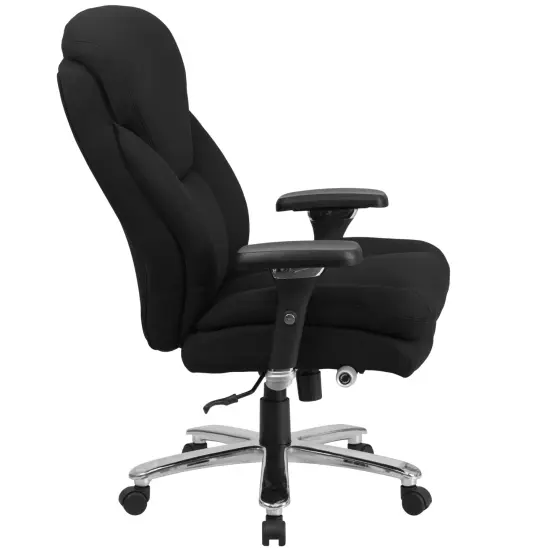 Emma and Oliver 24/7 400 lb. Big & Tall High Back Swivel Ergonomic Office Chair with Lumbar Knob Black Fabric {5}