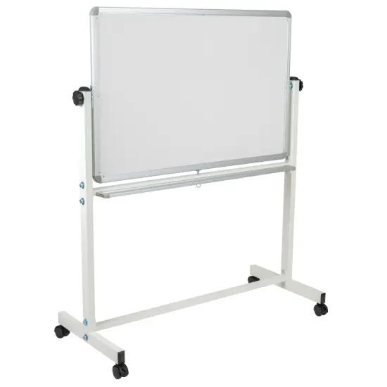 Emma and Oliver Double-Sided Mobile White Board Stand with Pen Tray {1}