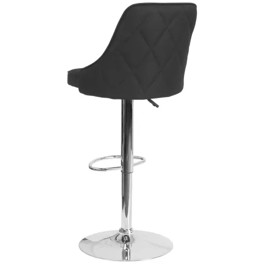Emma and Oliver Contemporary Adjustable Height Barstool Black Fabric {3}