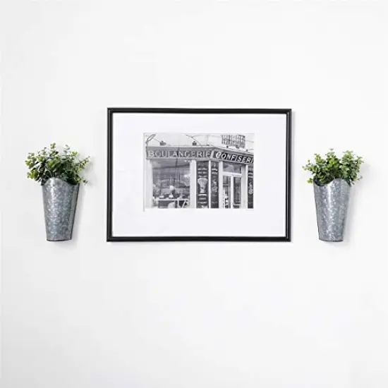 2 Pck Galvanized Metal Wall Planter Farmhouse Wall Vase for Artificial Plants Flowers, Rustic Hanging Fake Flowers Holder Country Home Bedroom Living Room Decor Set of 2, Silver, Small {1}
