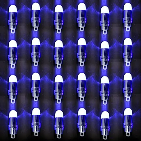 Non-Blinking Water Proof LED Mini Light Light up Paper Lanterns,Balloons,or Vase for Birthday Party or Wedding Decoration (Blue, Pack of 24) {2}